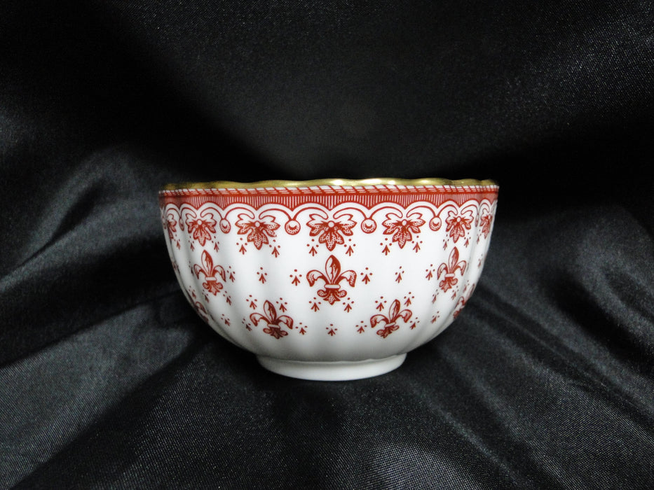 Spode Fleur de Lys Red, Y7481, Gold Trim, Bone: Flat Cup & Saucer Set, 2 1/8"
