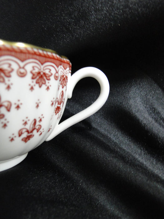 Spode Fleur de Lys Red, Y7481, Gold Trim, Bone: Flat Cup & Saucer Set, 2 1/8"