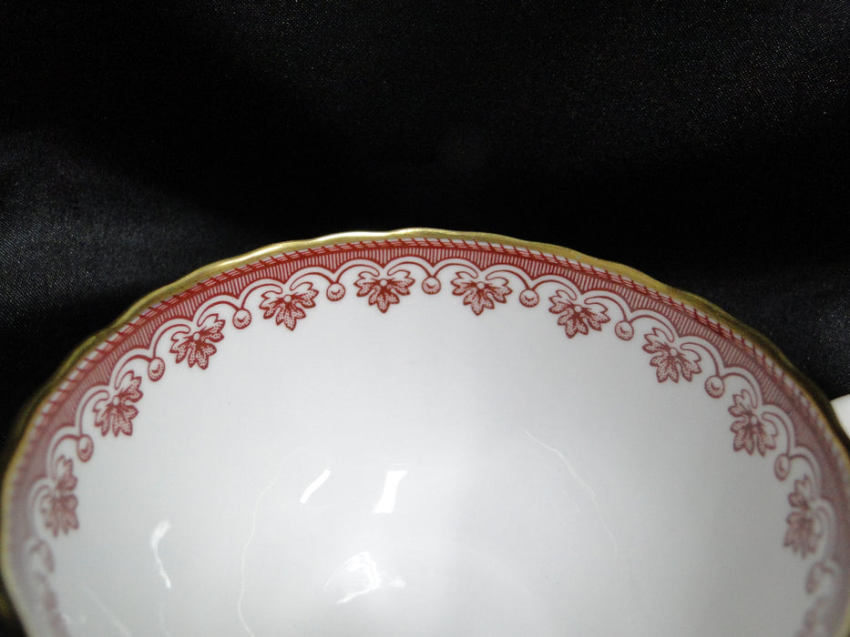 Spode Fleur de Lys Red, Y7481, Gold Trim, Bone: Flat Cup & Saucer Set, 2 1/8"