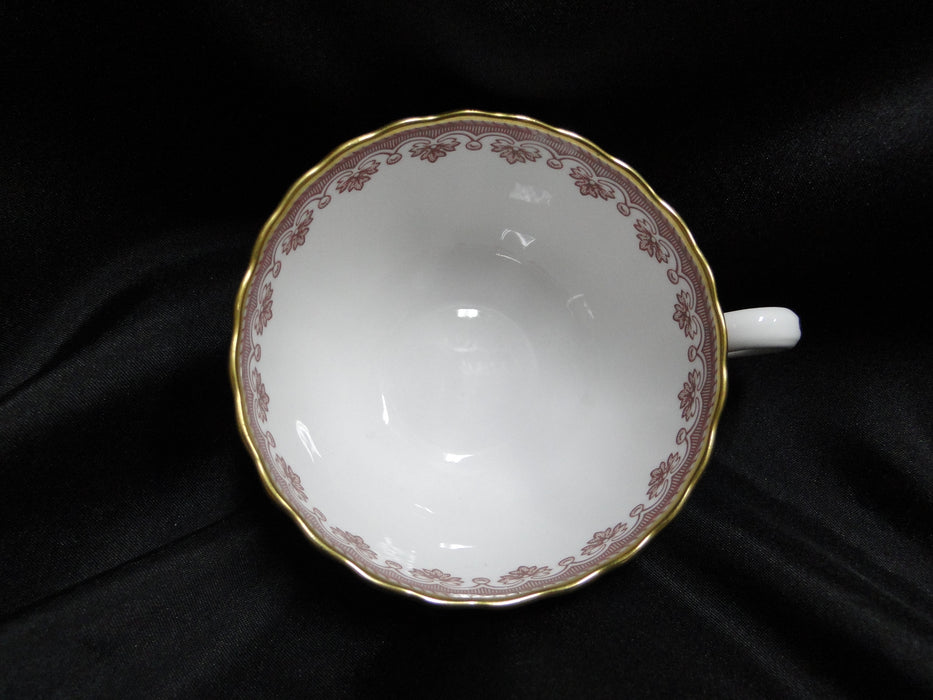 Spode Fleur de Lys Red, Y7481, Gold Trim, Bone: Flat Cup & Saucer Set, 2 1/8"