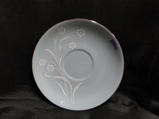 Flintridge Reverie Strata Blue, White Flower, Platinum: 6 1/4" Saucer Only