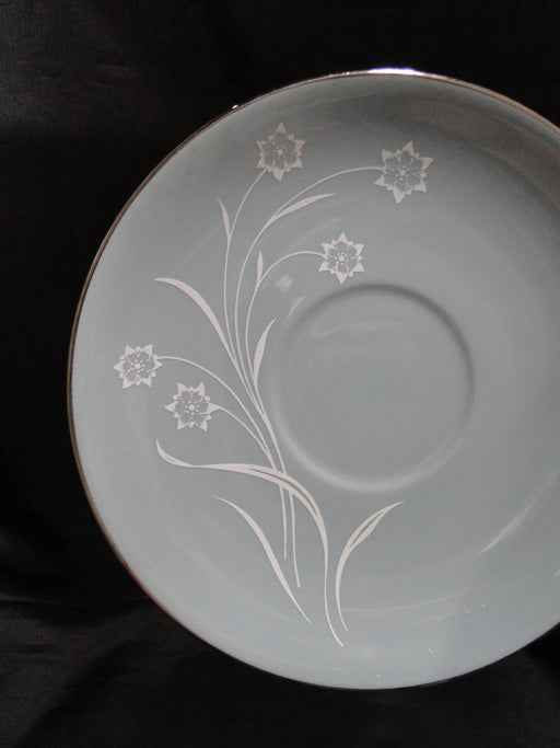 Flintridge Reverie Strata Blue, White Flower, Platinum: 6 1/4" Saucer Only