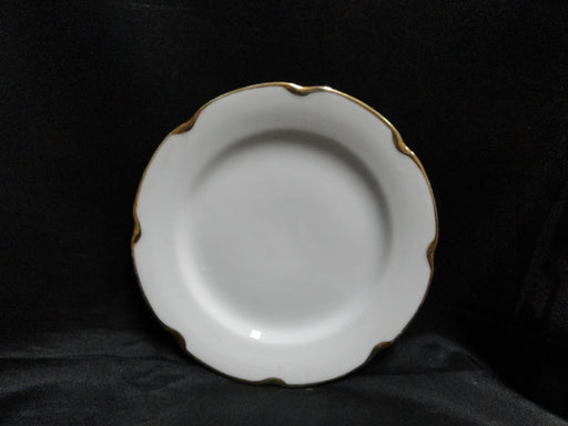 Carlsbad 3405, White w/ Gold Edge, Scalloped: Bread Plate, 6"