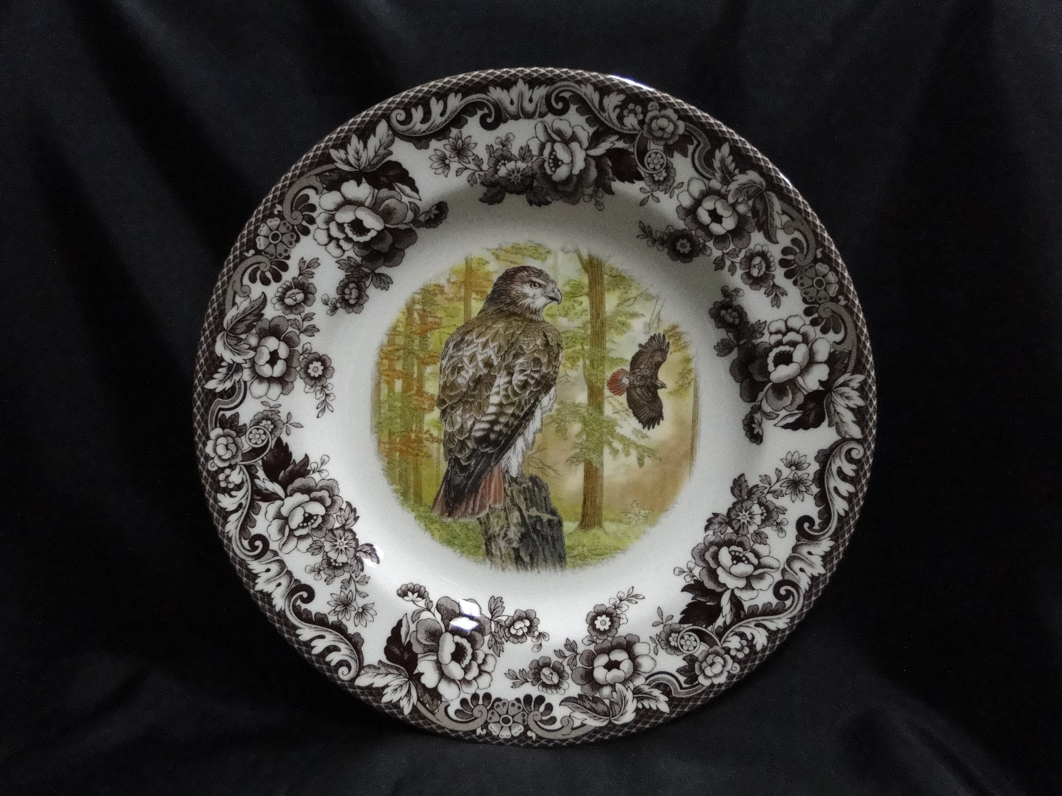 Hawk Plate Spode Woodland Birds of Prey Autumn Red Tail Hawk: NEW Dinner Plate 10 ...
