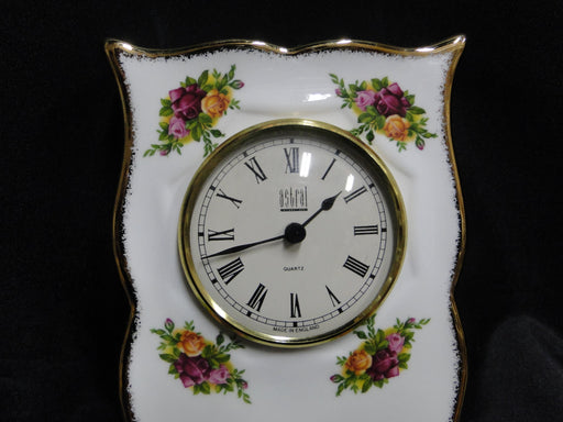 Royal Albert Old Country Roses, England: Mantel Clock, 6" x 4 1/4" x 1 5/8"