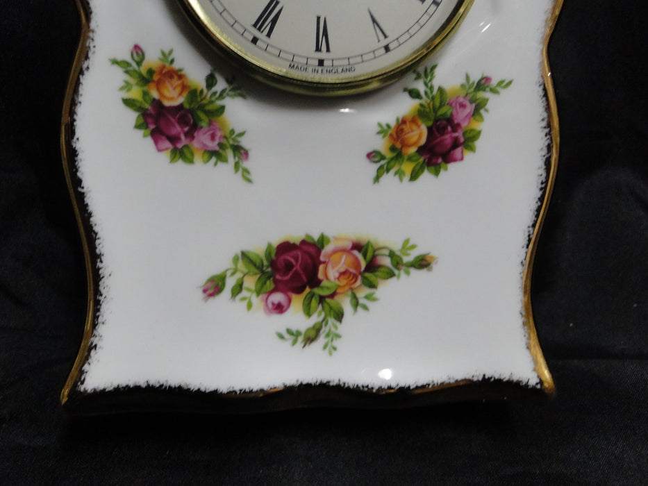 Royal Albert Old Country Roses, England: Mantel Clock, 6" x 4 1/4" x 1 5/8"