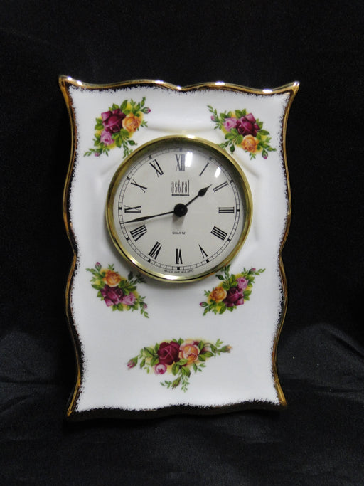 Royal Albert Old Country Roses, England: Mantel Clock, 6" x 4 1/4" x 1 5/8"