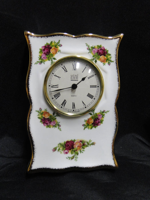 Royal Albert Old Country Roses, England: Mantel Clock, 6" x 4 1/4" x 1 5/8"
