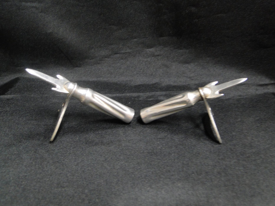 F.P. Pfleghar & Son: Pair of Silverplate Corn on the Cob Skewers / Holders