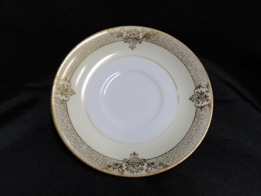 Noritake Marcisite, 87196, Gold Flowers, Cream Band: 5 5/8" Saucer (s) Only