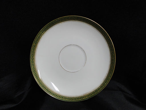 Tressemanes & Vogt 5222, White w/ Gold on Green Band: 5 3/8" Saucer (s) Only