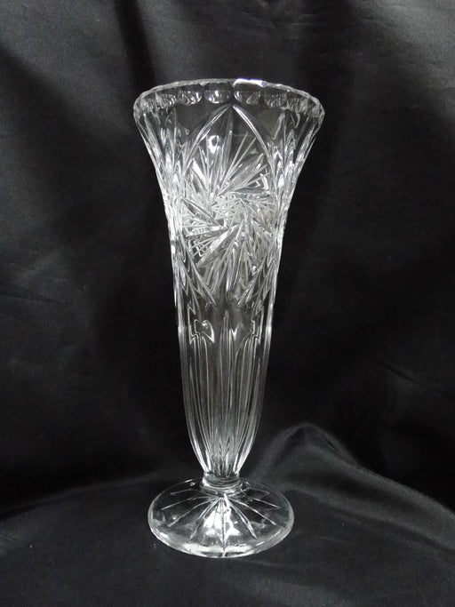 Clear, Tall, Glass, Spinning Stars: Vase, 11" Tall x 4 7/8" Top Diam --  MG#222