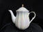 Grace's Teaware Iridescent White w/ Gold Trim, Fluted: Teapot & Lid, 8"