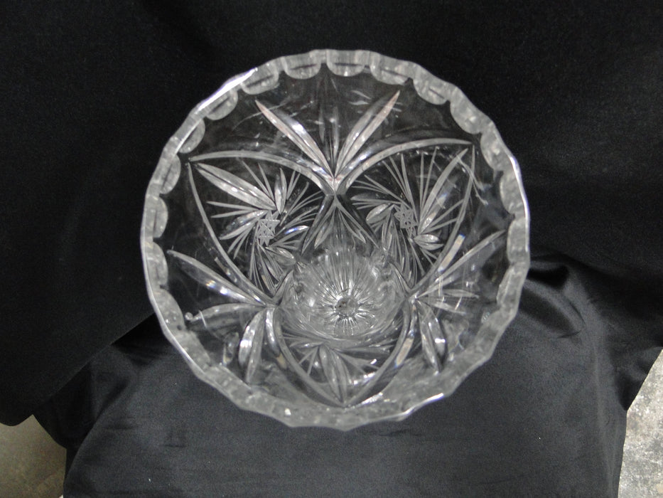 Clear, Tall, Glass, Spinning Stars: Vase, 11" Tall x 4 7/8" Top Diam --  MG#222