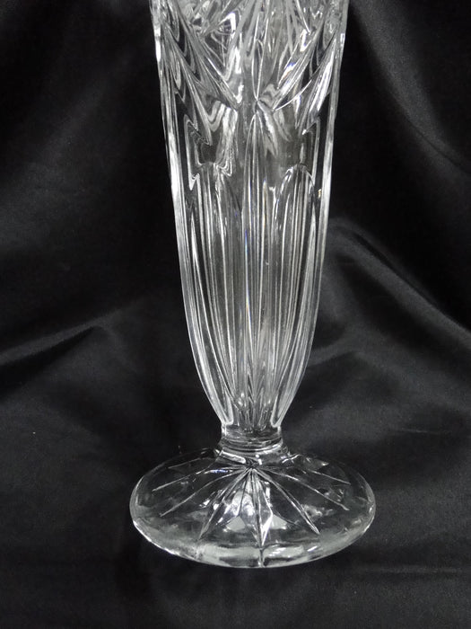 Clear, Tall, Glass, Spinning Stars: Vase, 11" Tall x 4 7/8" Top Diam --  MG#222