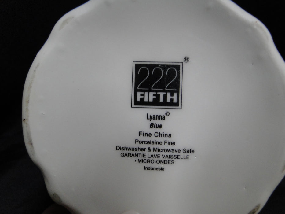 222 Fifth Lyanna Blue, Blue Flowers: Teapot & Lid, 7" Tall