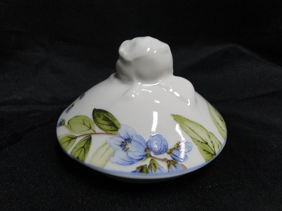 222 Fifth Lyanna Blue, Blue Flowers: Teapot & Lid, 7" Tall