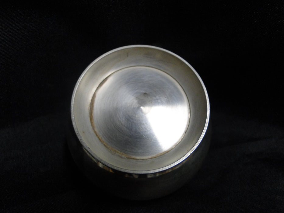 Silverplate & Cobalt Glass: Small Footed Holder w/ Blue Glass Bowl, 2"