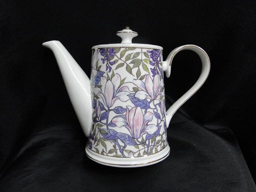Grace's Teaware Purple Florals on White: Teapot & Lid, 7"Tall