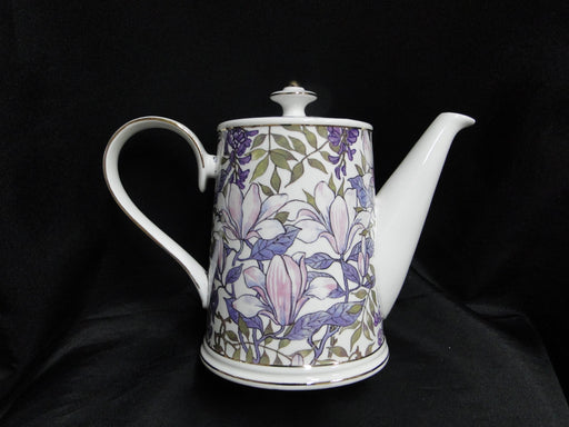 Grace's Teaware Purple Florals on White: Teapot & Lid, 7"Tall