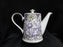 Grace's Teaware Purple Florals on White: Teapot & Lid, 7"Tall