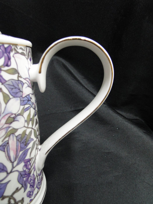 Grace's Teaware Purple Florals on White: Teapot & Lid, 7"Tall