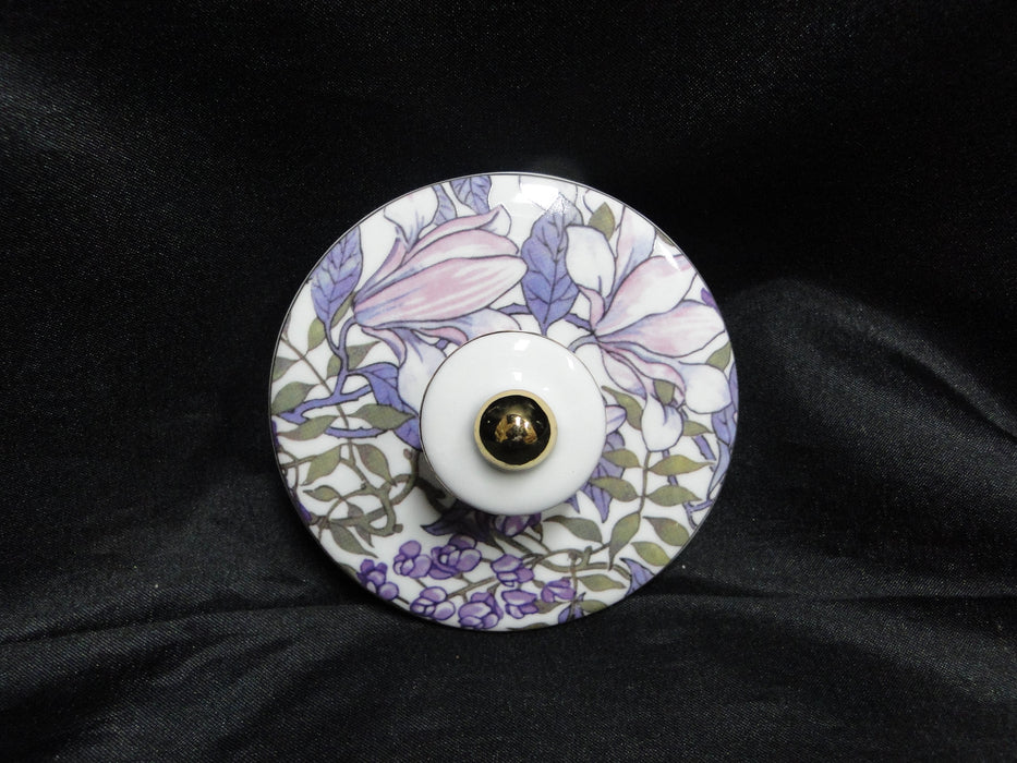 Grace's Teaware Purple Florals on White: Teapot & Lid, 7"Tall