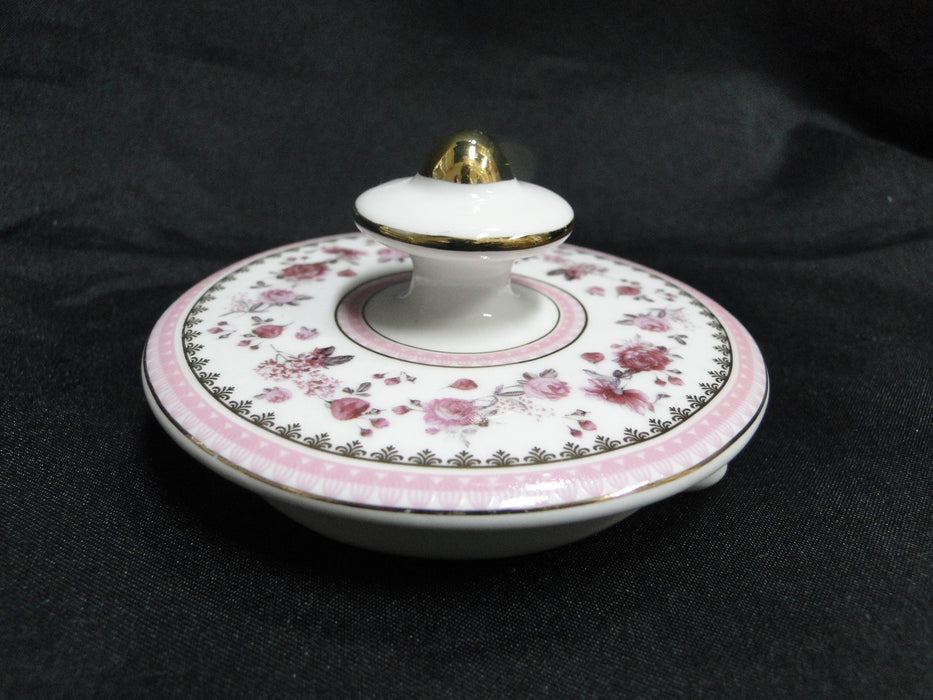 Grace's Teaware Pink Roses & Pink Band on White: Teapot & Lid, 7"Tall