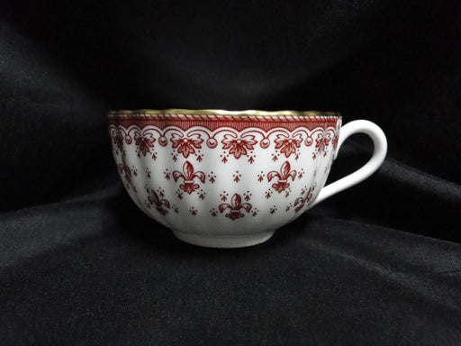 Spode Fleur de Lys Red, Y7481, Gold Trim, Bone: Flat Cup & Saucer Set, 2 1/8"
