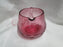Pilgrim Bennington Cranberry Glass, Embossed: Creamer & Open Sugar Bowl Set