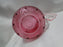 Pilgrim Bennington Cranberry Glass, Embossed: Creamer & Open Sugar Bowl Set