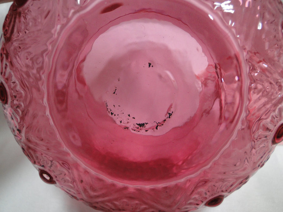 Pilgrim Bennington Cranberry Glass, Embossed: Creamer & Open Sugar Bowl Set