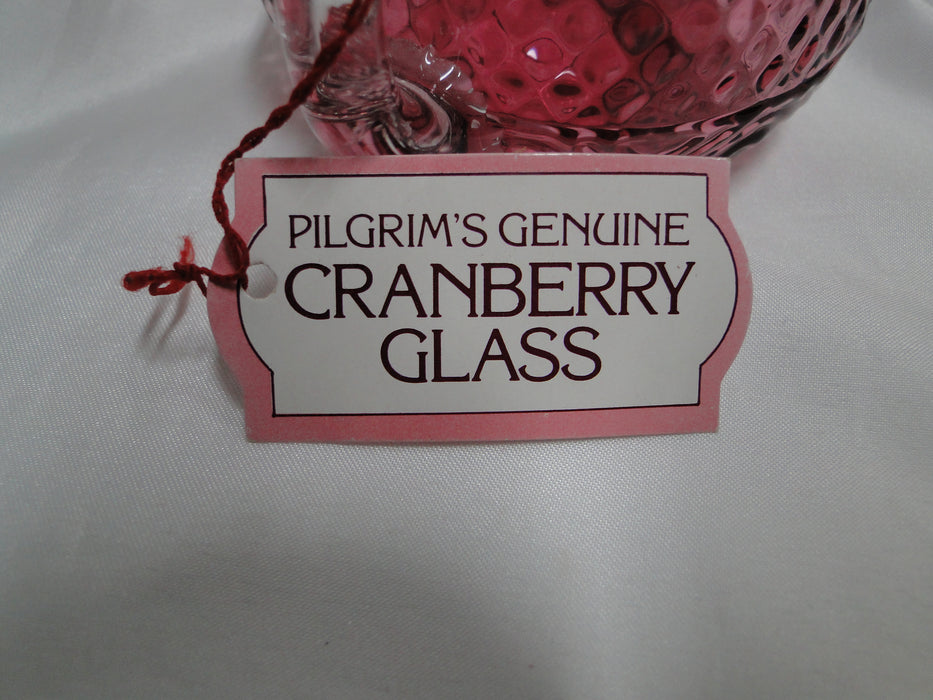 Pilgrim Bennington Cranberry Glass, Embossed: Creamer & Open Sugar Bowl Set