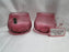 Pilgrim Bennington Cranberry Glass, Embossed: Creamer & Open Sugar Bowl Set