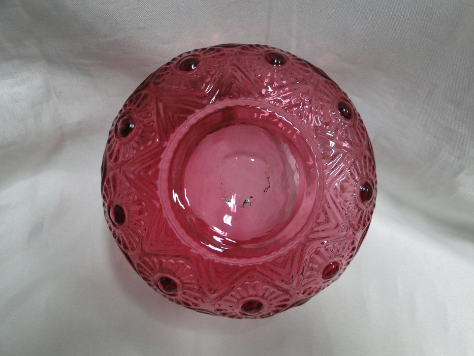 Pilgrim Bennington Cranberry Glass, Embossed: Creamer & Open Sugar Bowl Set