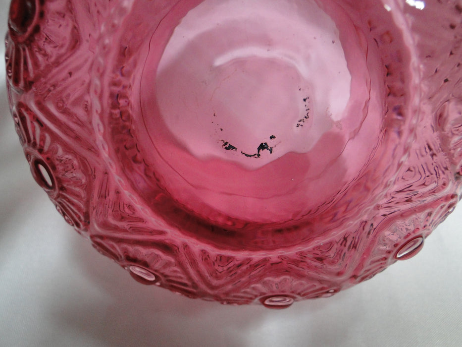 Pilgrim Bennington Cranberry Glass, Embossed: Creamer & Open Sugar Bowl Set