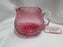 Pilgrim Bennington Cranberry Glass, Embossed: Creamer & Open Sugar Bowl Set