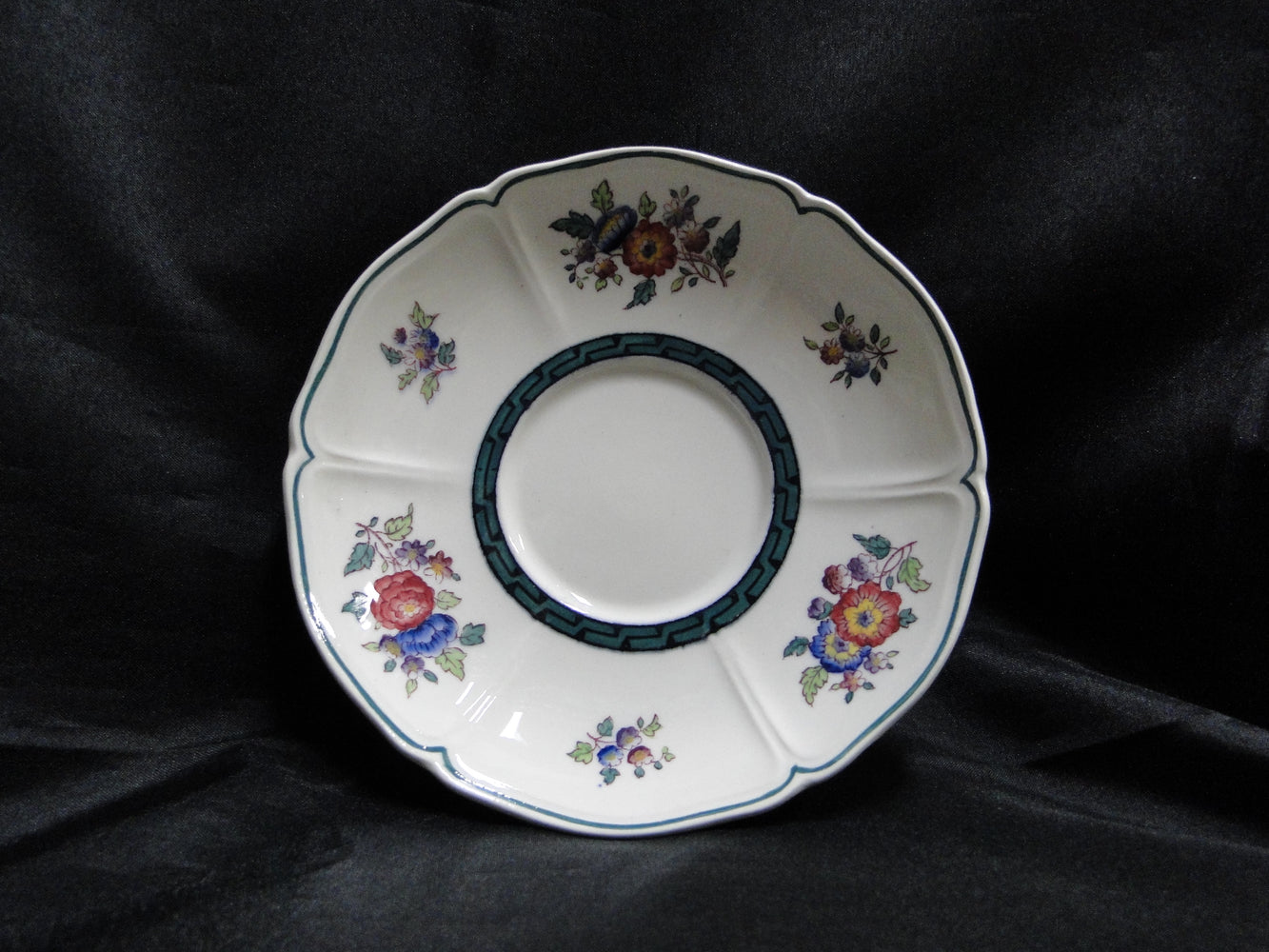 Wedgwood Floral, A6793, Flowers, Green Trim: 5 5/8" Saucer (s) Only