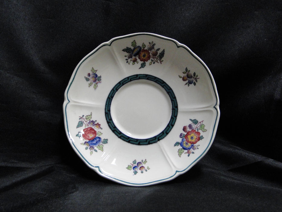 Wedgwood Floral, A6793, Flowers, Green Trim: 5 5/8" Saucer (s) Only