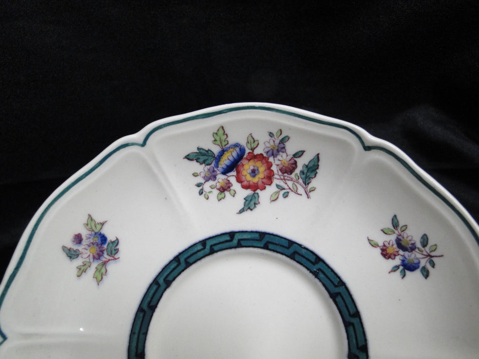 Wedgwood Floral, A6793, Flowers, Green Trim: 5 5/8" Saucer (s) Only
