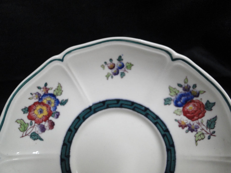 Wedgwood Floral, A6793, Flowers, Green Trim: 5 5/8" Saucer (s) Only