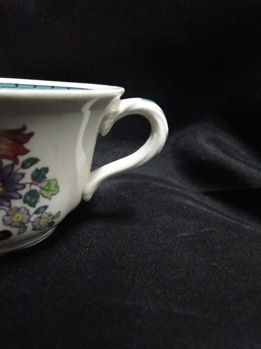 Wedgwood Floral, A6793, Flowers, Green Trim: Cup & Saucer Set (s), 2 1/4"