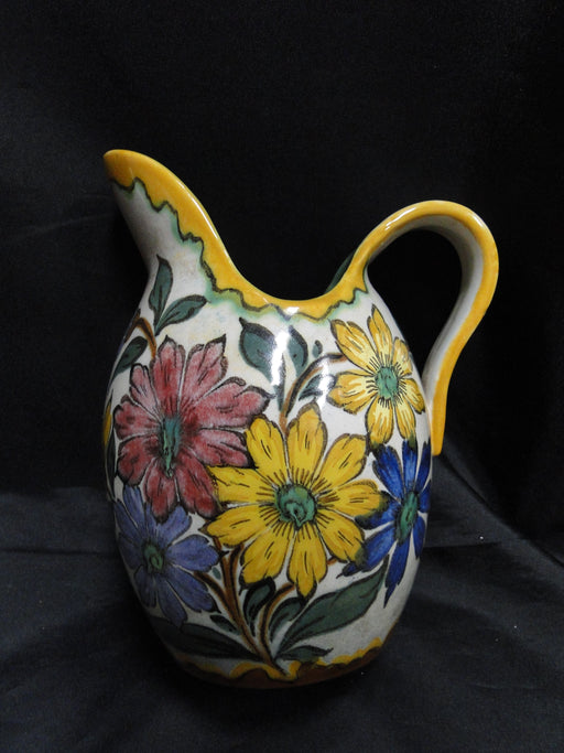 Gouda-Holland Multicolored Florals: Serving Pitcher, 8 1/2" Tall, Crazing