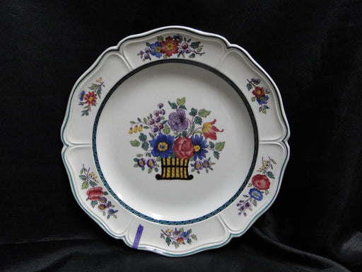 Wedgwood Floral, A6793, Flowers, Green Trim: Dinner Plate, 10", As Is