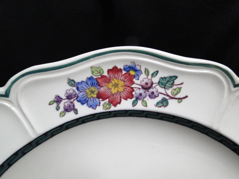 Wedgwood Floral, A6793, Flowers, Green Trim: Dinner Plate, 10", As Is