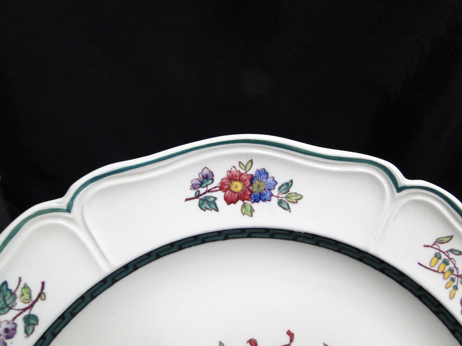 Wedgwood Floral, A6793, Flowers, Green Trim: Dinner Plate, 10", As Is