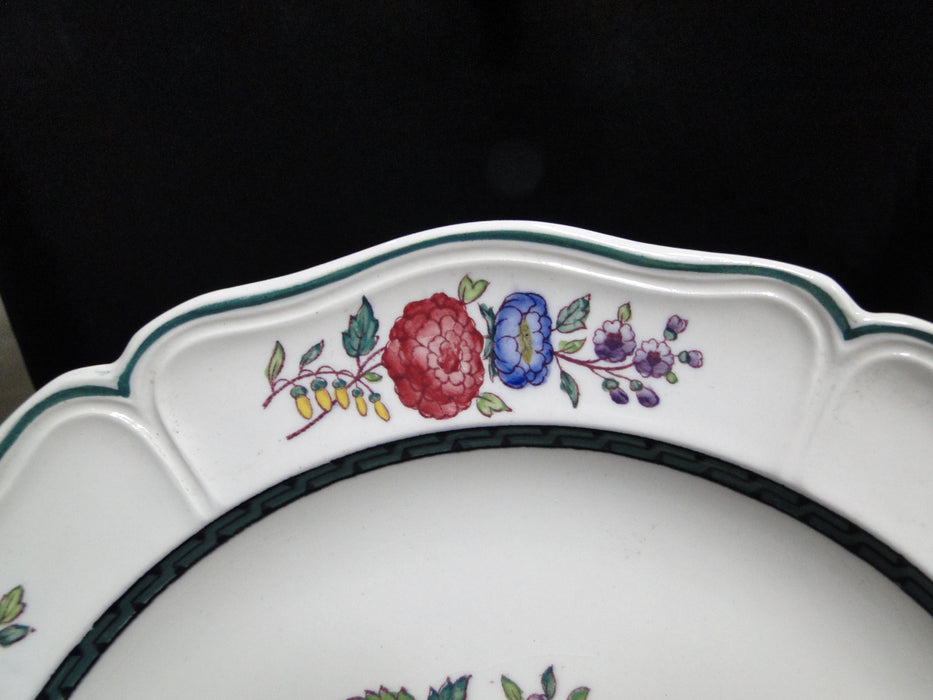 Wedgwood Floral, A6793, Flowers, Green Trim: Dinner Plate, 10", As Is