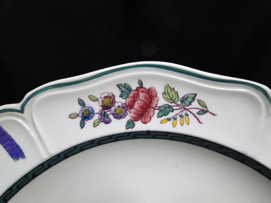 Wedgwood Floral, A6793, Flowers, Green Trim: Dinner Plate, 10", As Is
