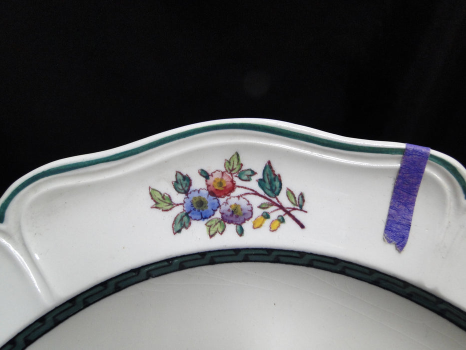 Wedgwood Floral, A6793, Flowers, Green Trim: Dinner Plate, 10", As Is