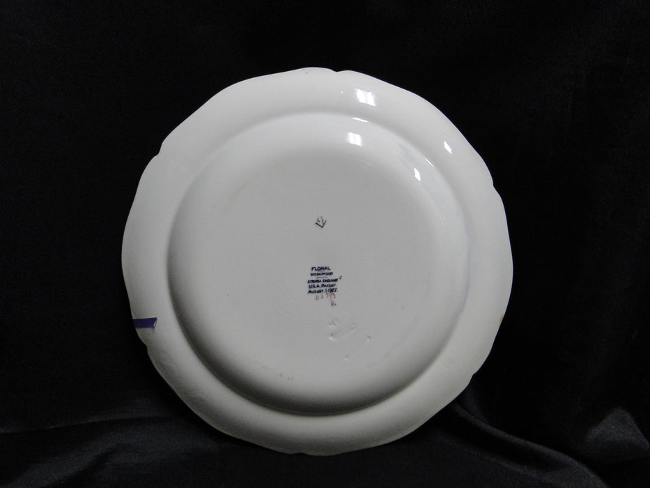 Wedgwood Floral, A6793, Flowers, Green Trim: Dinner Plate, 10", As Is